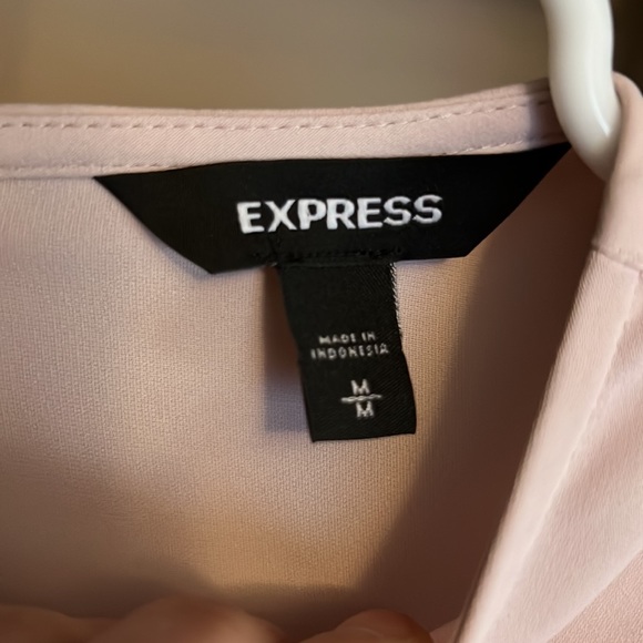 Express pink peplum top with tie around waist - Picture 3 of 4